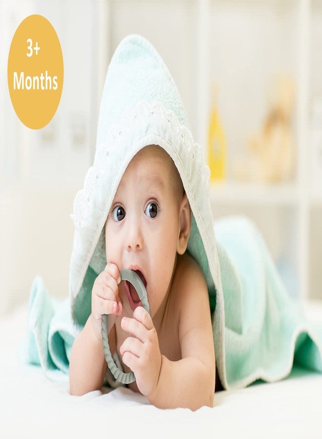 Socub Silicone Baby Teether Toy, 4 Pack BPA Free Soft Silicone Teether Bracelets for 3+Month Babies, Wearable as Bracelets, Baby Chew Toy (Sage/Ether/Muted/Apricot) - Image 3
